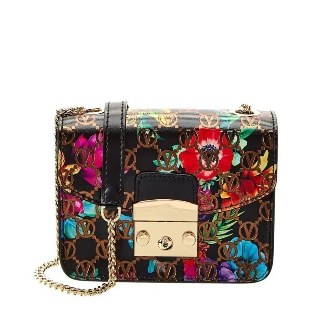Valentino by Mario Valentino Bijou Flowery Monogram Leather Crossbody $745